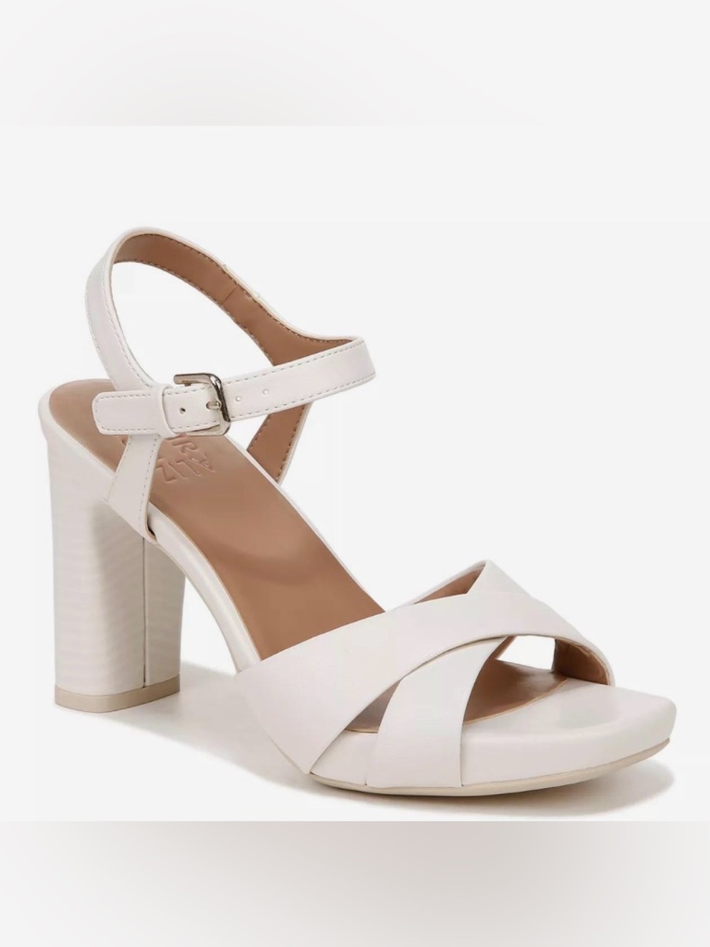 Naturalizer Morgan Block Heel Ankle-Strap Sandal in White